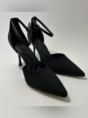 Cosy Island Spotlight Strapped Stiletto Pump Size 6.5  BLACK New 3.35” Heel NWIB